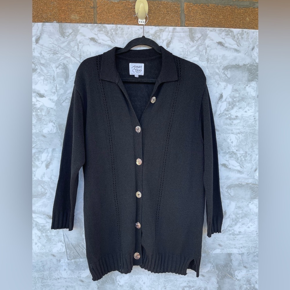 Margaret O'Leary knit front button sweater size small/ medium